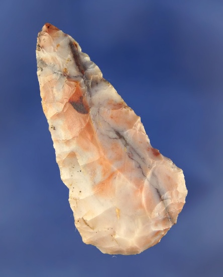 2 1/2" combination Knife scraper tool made from beautifully colored Flint Ridge Flint - Wood Co., Oh