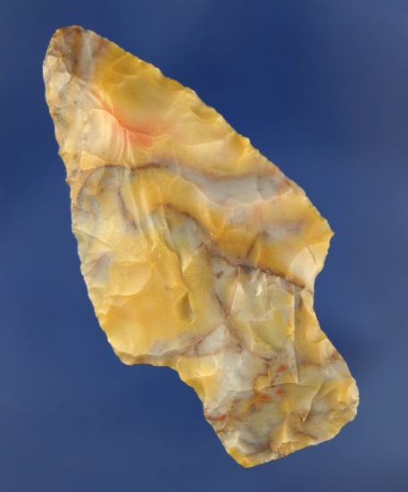 2 3/8" highly colored Flint Ridge Flint Adena found in Delaware Co., Ohio.