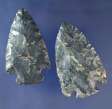 Nice pair of Coshocton Flint Arrowheads found in Ohio, largest is 2