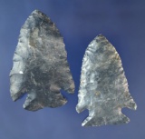 Pair of Coshocton Flint Arrowheads found in Ohio including a 2 1/8