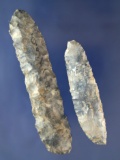 Pair of Coshocton Flint Biface Knives, largest is 3 1/4