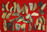 Large group of Uniface flaked Knives from the Carter Cave's area in Kentucky. Largest is 2 5/8