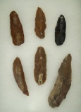 Six Levaillois Flaked tools from the Mousterian Period - 100,000 years old found in France