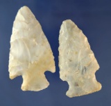 Pair of well styled Flint Ridge Flint Hopewell Points - largest is 2 3/4