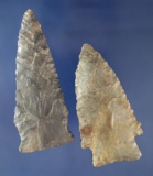 Nice pair of Coshocton Flint Knives found in Ohio. Largest is 3 1/4