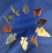 Set of 10 assorted Columbia River Arrowheads, largest is 1 3/16