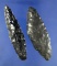 Pair of Obsidian Knives found in California, largest is 3 7/16