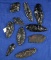 Group of 10 assorted great basin Obsidian artifacts, largest is 2 1/8