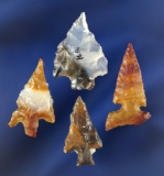 Set of four Columbia River Gempoints, largest is 1 1/16