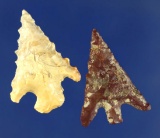 Pair of Columbia Plateau arrowheads found near the Columbia River, Washington.