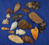Set of 17 assorted flaked artifacts including arrowheads, knives and scrapers -, Pasco WA