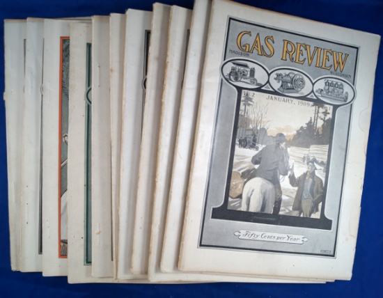 Set of 11, Gas Review, Vol. 2, January through November 1909