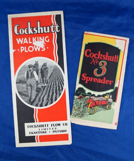 Set of two small Cockshutt Plow Co brochures:  Walking Plows; and theNo. 3 Spreader