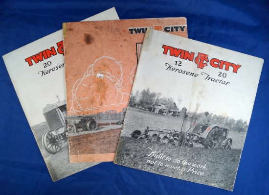 3 Twin City catalogs:  20-35 Kerosene Tractor; 12-20 Kerosene Tractor; and 20-35 & 40-65 Tractors
