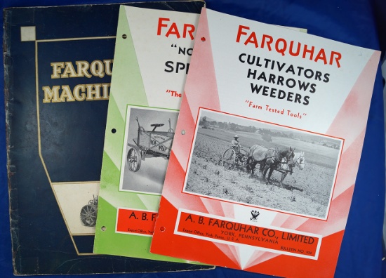 Set of 3, Farquhar machinery:  2 are Bulletin No. 934, 3rd is full 71 page 1914 catalog