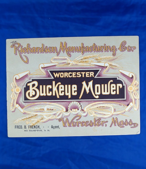 The Richardson Mfg Co, Worchester Buckeye Mower catalog, c1892