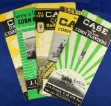 Set of 5 J.I. Case brochures:  Two Row Corn Planters; No. 40 Corn Planter; Corn Harvester; Binders