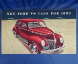 New Ford V-8 Cars for 1939 color brochure, 14 pages