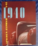 Lincoln-Zephyr V-12 for 1940 color fold-out brochure