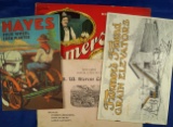 Set of 4 farm machinery catalogs:  A.W. Stevens Co., Emerson, Hayes and Farmer's Friend