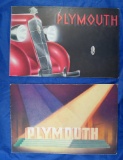 Set of 2 Plymouth catalogs, circa late 1930's, featuring hydraulic brakes