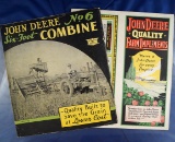 Set of 2:  John Deere No. 6 Six-Foot Combine brochure; and John Deere Farm Implements catalog