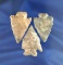 Set of three Nethers Flint Pentagonal Points found in Pickaway Co., Ohio on Madison Walnut Road.