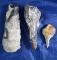 Set of 3 Danish Flint Tools found in Denmark, largest is 6