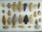 Set of 25 assorted Ohio Arrowheads, largest is 2 7/8