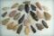 Set of 25 assorted Midwestern Arrowheads, largest is 2 5/8