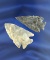 Pair of Cornernotch Ohio Arrowheads, largest is 2