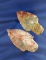 Pair of attractive Flint Ridge Flint Adena Points, found in Licking and Crawford Co., Ohio. Ex. Jeff