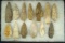 Group of 13 assorted Flint Knives found in Ohio and Kentucky, largest is 4