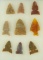Set of 9 assorted Southwestern U.S. Arrowheads.  Largest is 1 3/16