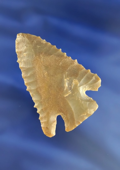 Beautifully serrated 2 5/8" Lost Lake made from attractive Carter Cave Flint - Hamilton Co.,  Ohio.