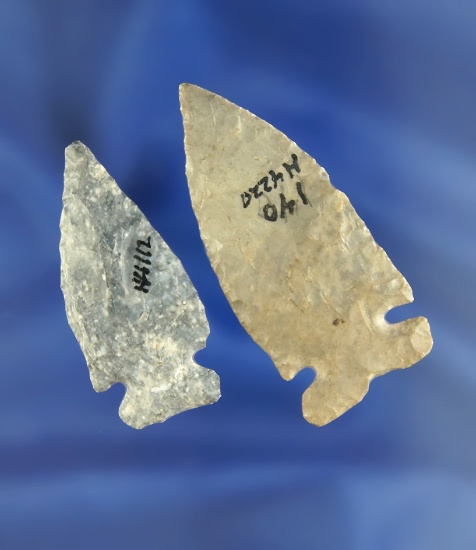 Pair of Intrusive Mound Points made from Coshocton Flint found in Pickaway Co.,  Ohio.