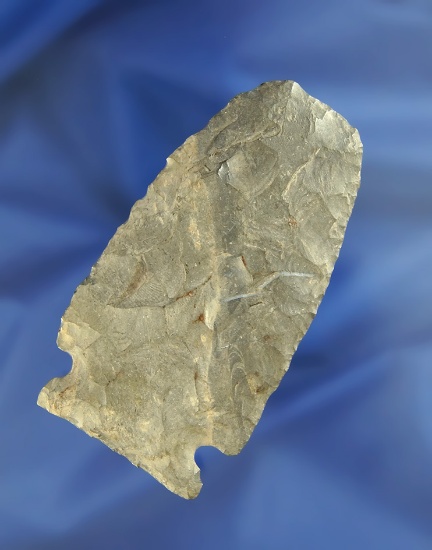 unique style on this 3 1/2" chisel tip Coshocton Flint Cornernotch found in Branch Co., Michigan.