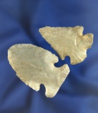 Pair of Indiana Green Flint Arrowheads found in  Williams Co., Ohio, Ex. Harlan Snyder Collection.