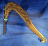 Nice! Excellent composite adze with a beautifully carved wood handle Found in 1915 - Oregon.