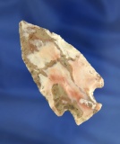 Beautiful color pattern on this white red pink and tan Pentagonal Knife found in Cole Co.,  Missouri