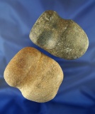 Pair of grooved Hammerstones found in Ohio, largest is 3 1/8