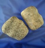 Pair of grooved Hammerstones found in Ohio, largest is 2 5/8