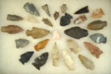 Group of 26 assorted Ohio Arrowheads, largest is 2 3/8