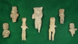 Set of 7 West Mexico PreColumbian Pottery Figures, largest is 3 5/8