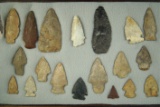 Group of 19 assorted Ohio Arrowheads, largest is 3 1/8