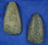 Pair of well defined and nicely polished Hardstone Adzes found in Ohio.
