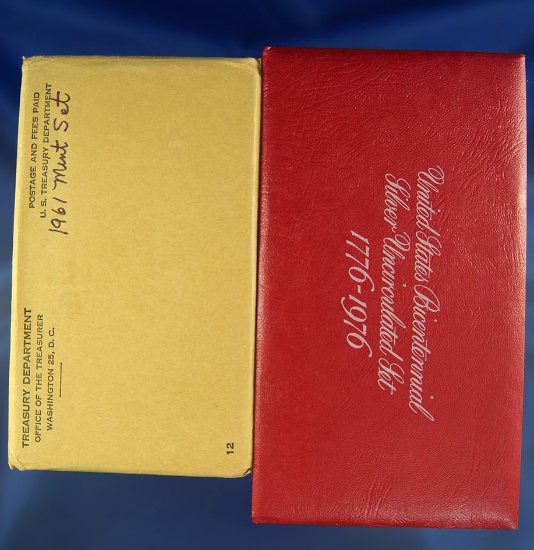1961 Mint Set and 1976 3 Piece Silver Mint Set in Original Envelopes