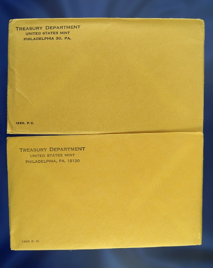 1963 and 1964 Proof Sets in Original Sealed Envelopes