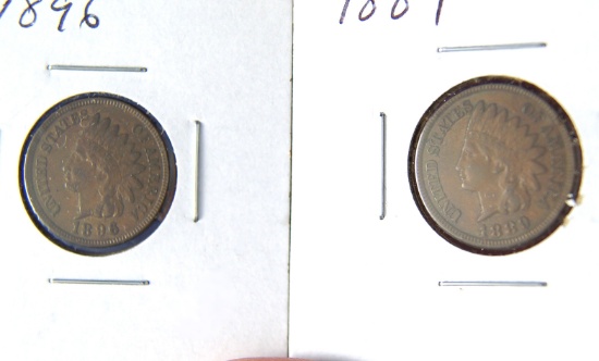 1889 and 1896 Indian Cents VF-XF