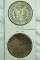 1888 and 1921-D Morgan Silver Dollars VF-AU